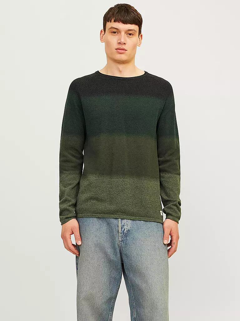 JACK & JONES Pullover  JJEHILL dunkelgrün