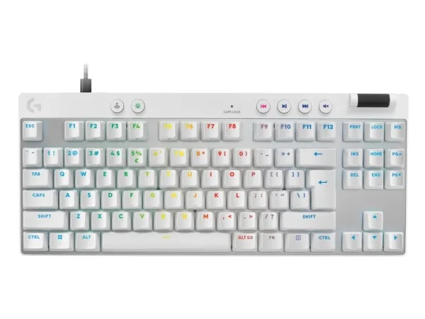 Logitech G PRO X RAPID - Tastatur - TKL - bagbelyst - USB - QWERTY - US International - tastkontakt: Linear - hvid