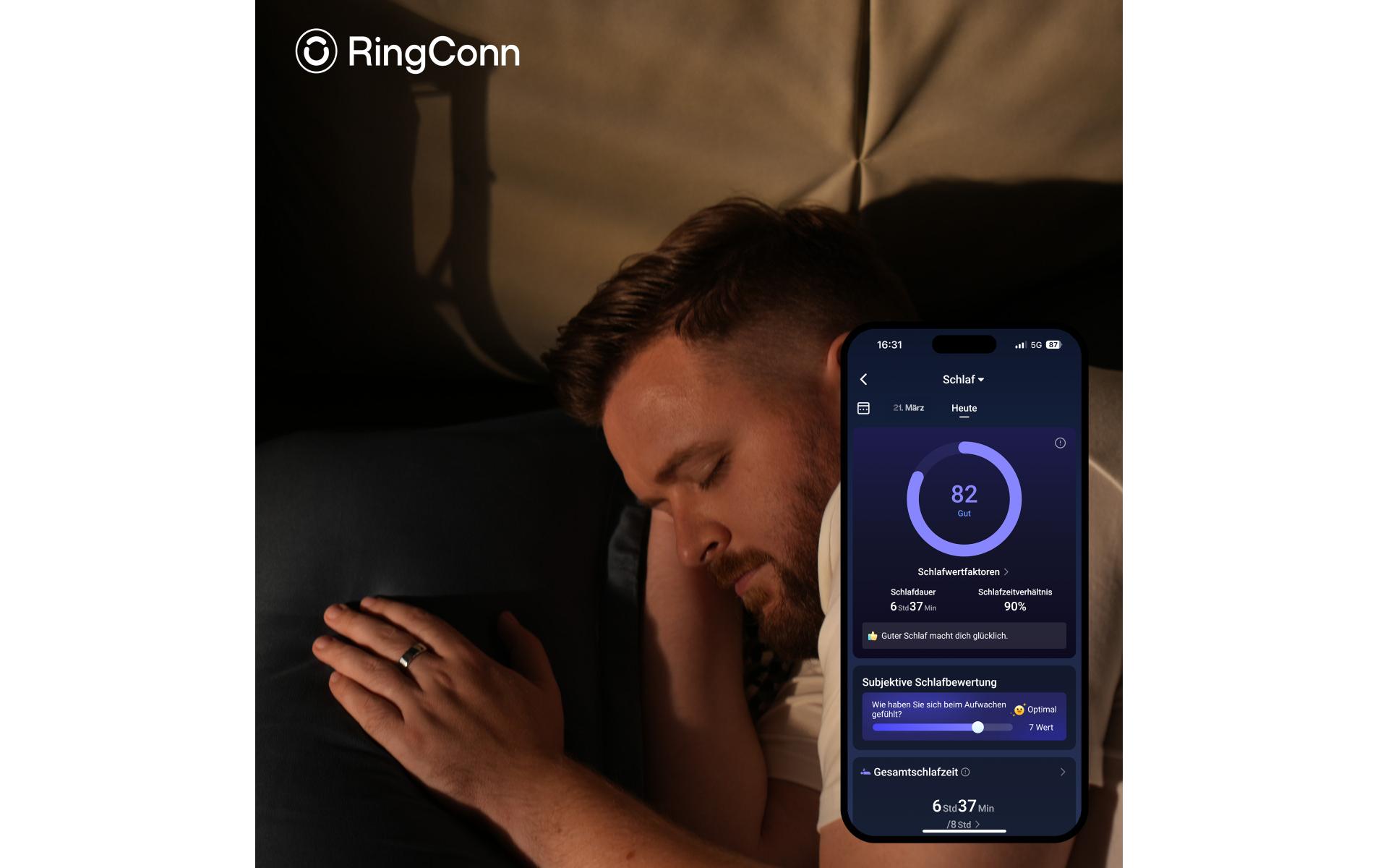 Smart Ring Gen 2 Air Grösse 9 Silber<br>Ultradünner Smart Ring mit Gesundheitsüberwachung