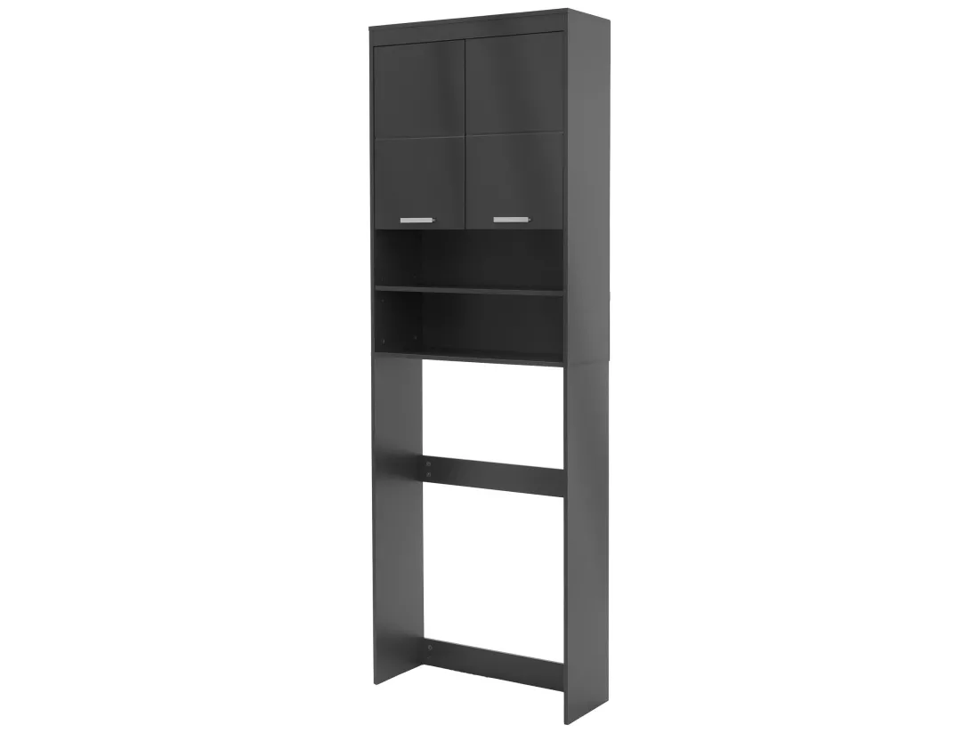 Armoire machine à laver 63x24x187 cm armoire haute MDF gris foncé ML-DESIGN