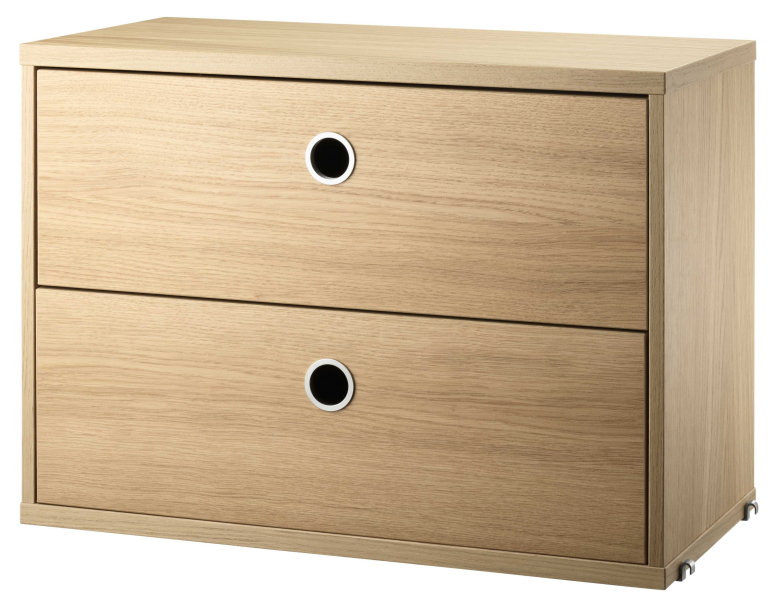 String Furniture Cabinet with two drawers 58 x 30 x 42 cm eiken