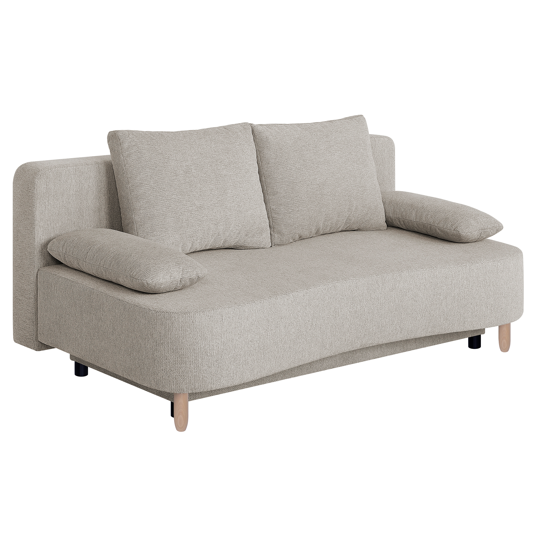 Schlafsofa - beige - Federkern - Staukasten