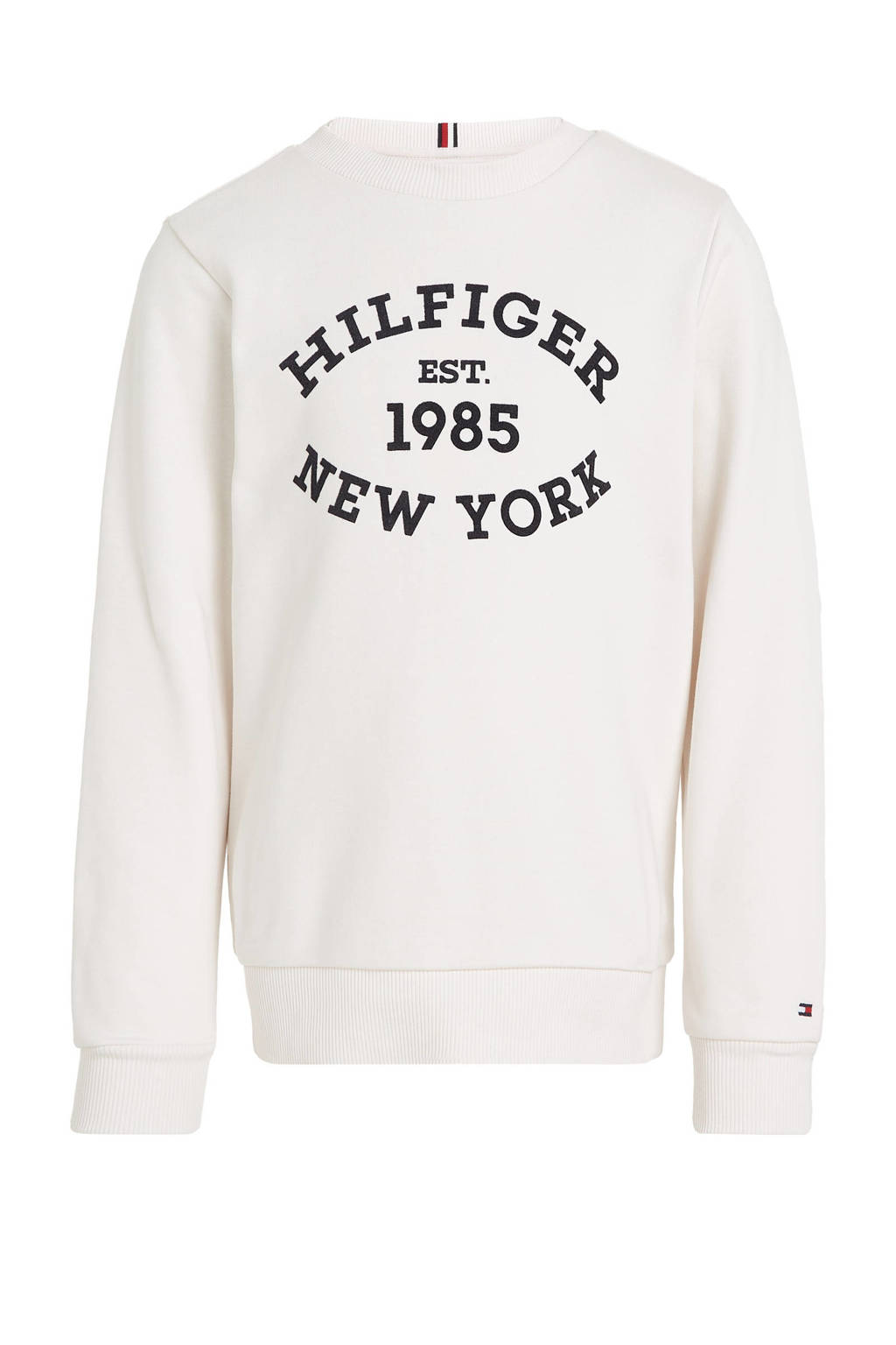 Tommy Hilfiger sweater met tekst donkerblauw