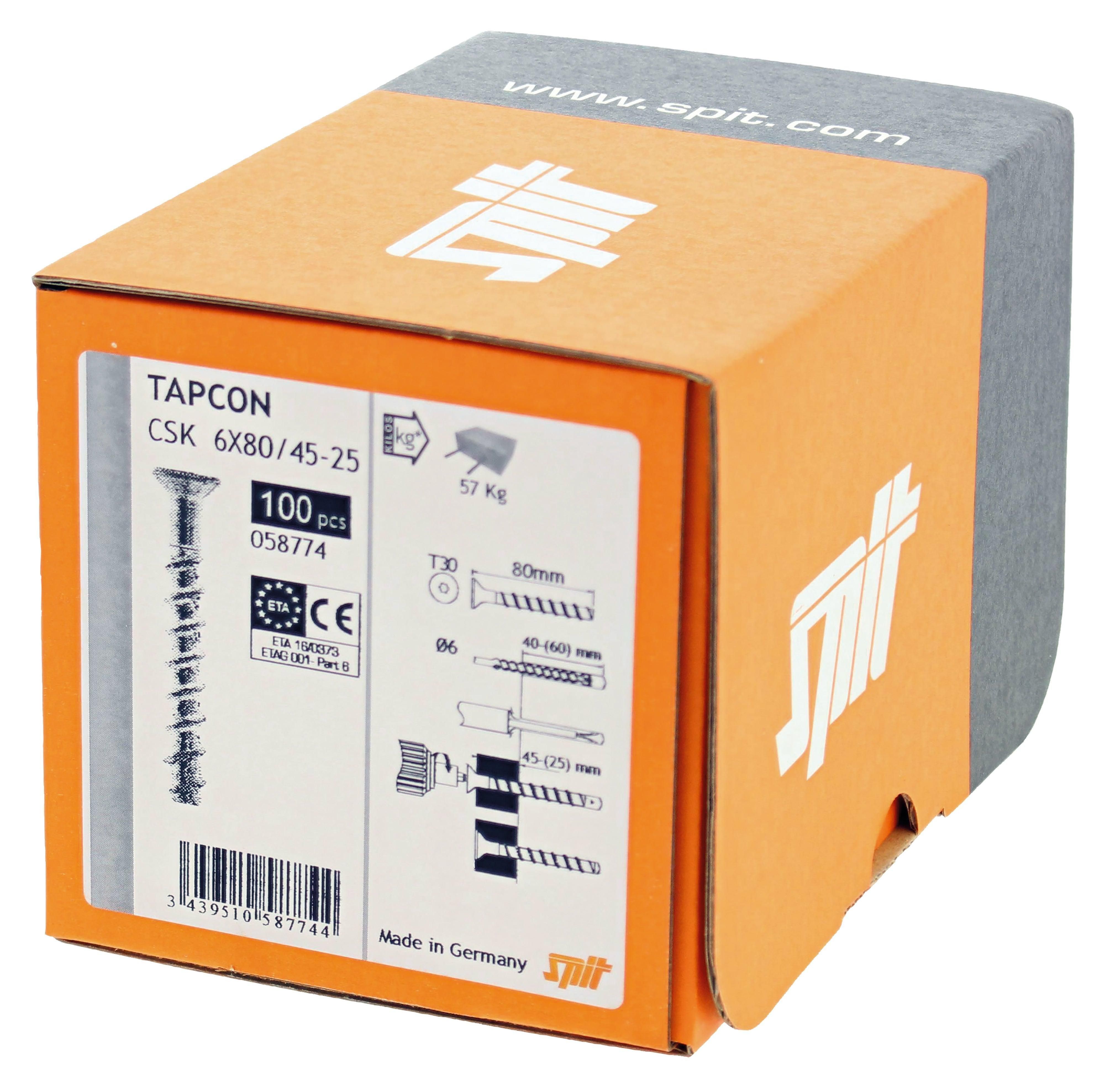 Spit Tapcon csk Betonschroef 6x100/65-45 - 058775