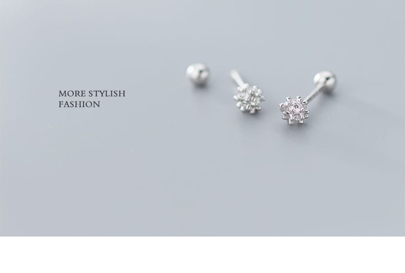 A'ROCH - S925 Sterling Zilveren Strass Barbell Oorbel