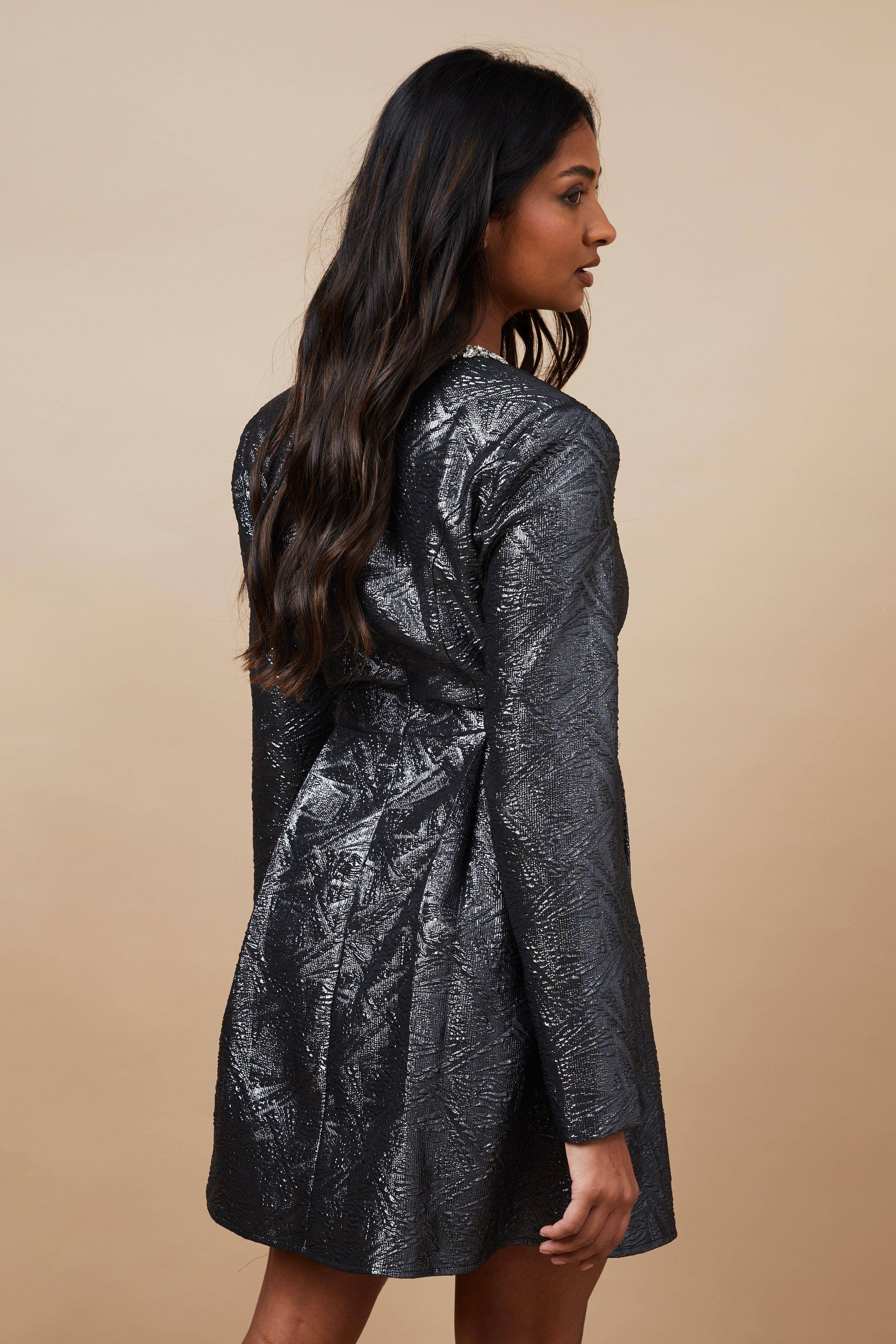 Oasis Robe Mini de Soirée Jacquard à Diamants
