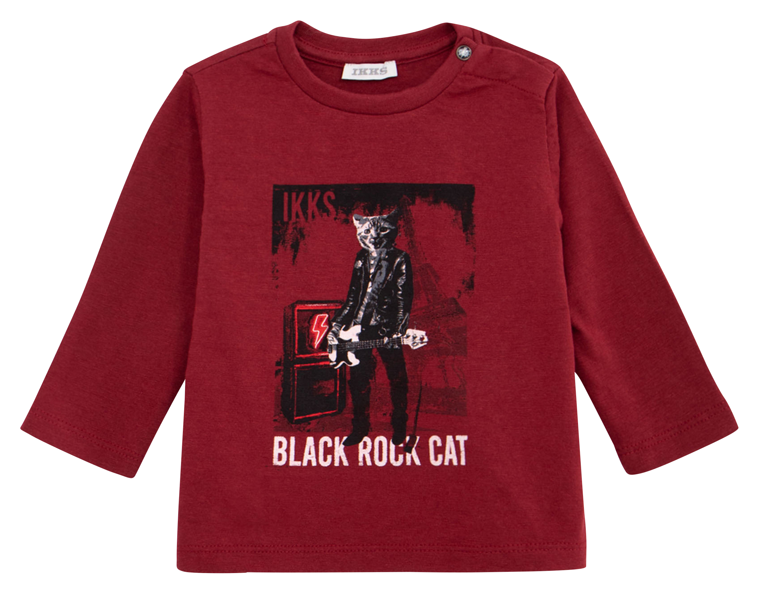 Tee-shirt manches longues en coton mélangé| Rouge