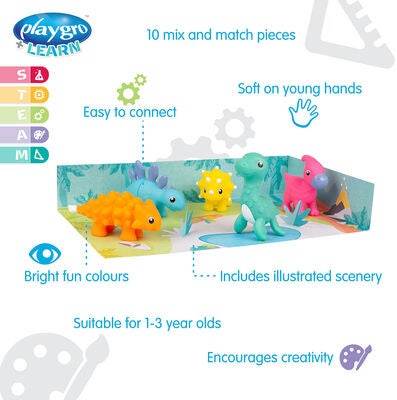 PlayGro  Mix And Match Dinosaurer Build And Play Aktivitetsleke
