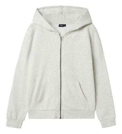 LMTD Cardigan m. H?tte - Noos - NlnNizu - Light Grey Melange