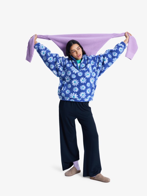Jive Talking Bonded Polaire demi-zip Bleu Femme