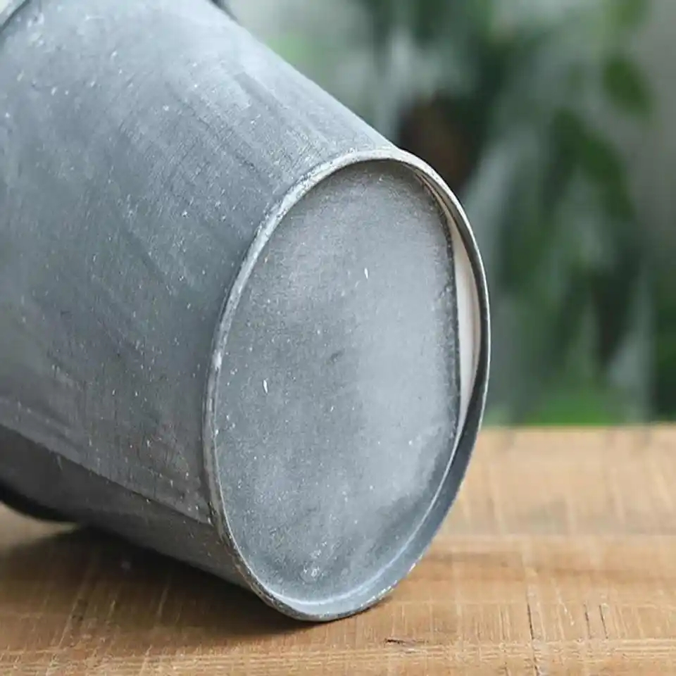 (Ø180x95mm) Metall Balkon Blumentopf Hängender Pflanzen Korb Home Deko - Grau