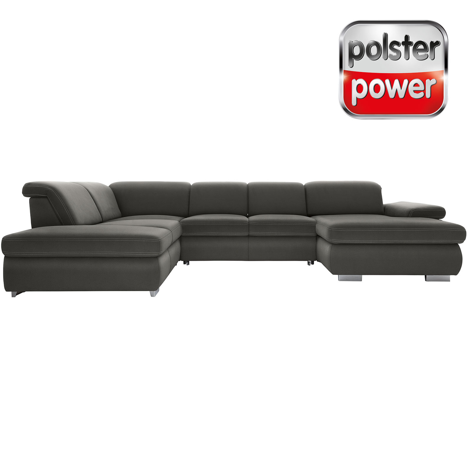 polsterpower Boxspring-Wohnlandschaft - Holiday steel - Basismodell - Recamiere rechts