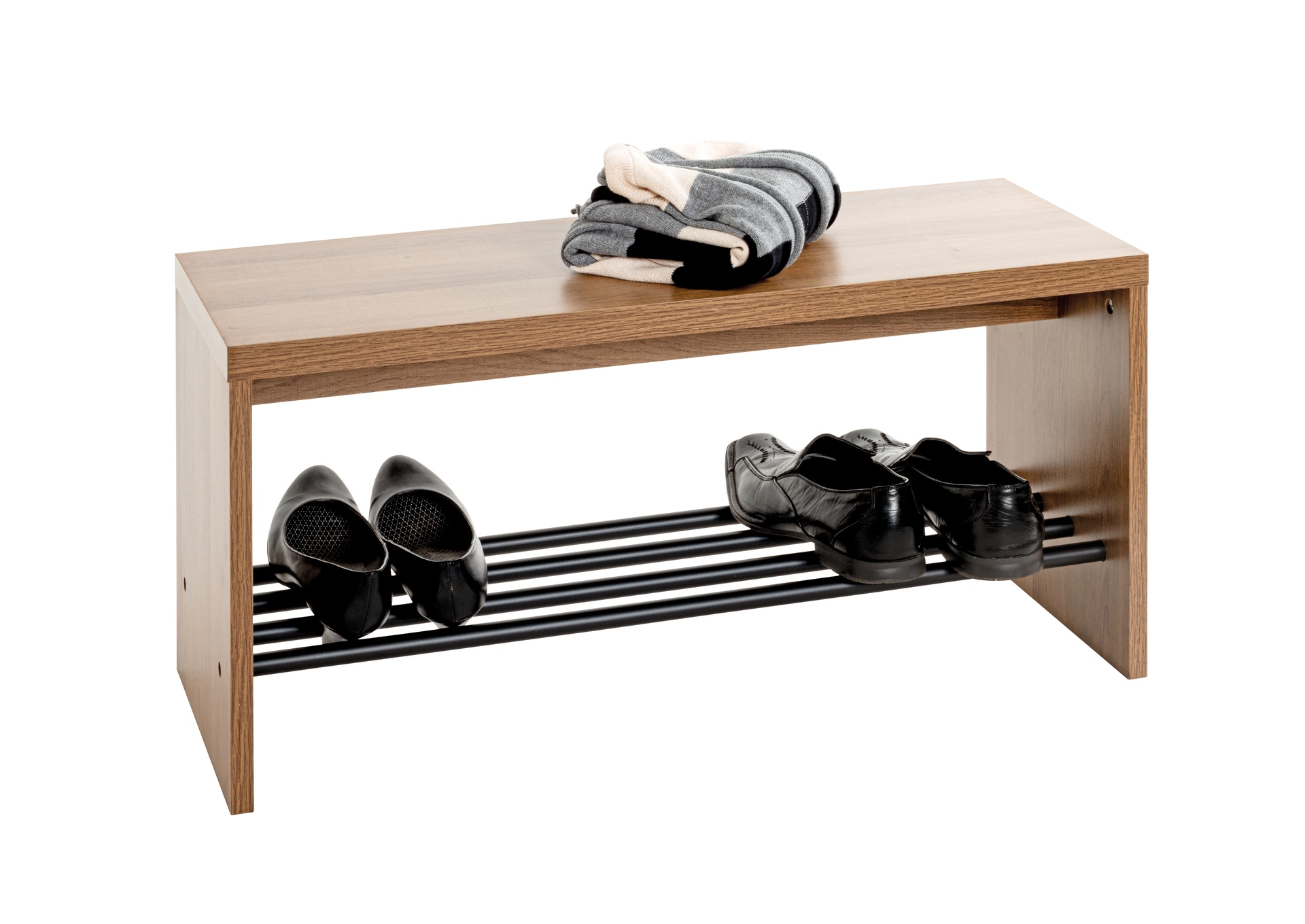 Schuhbank 80 x 40 cm braun/schwarz