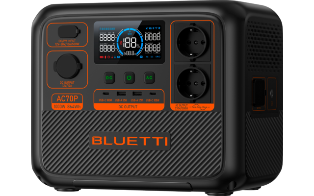 BLUETTI AC70P-Black-EU tragbare Powerstation 1000 W