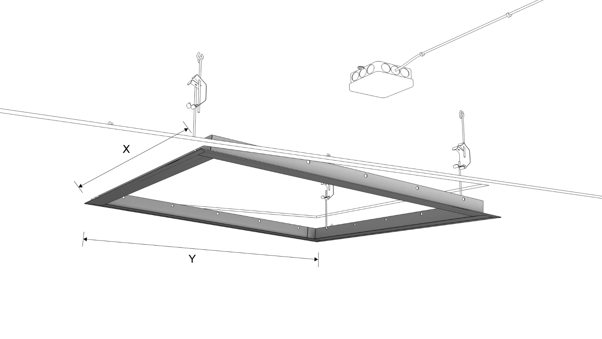 Ecosun E270K infrarood paneel plafond 100x32cm 270W