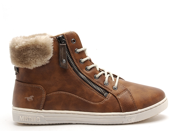 Mustang boots bottine plates femme 1349504 marron
