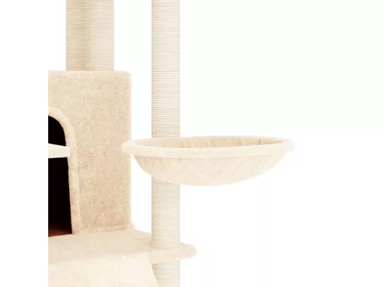 Arbre à chat avec griffoirs en sisal Crème 154 cm