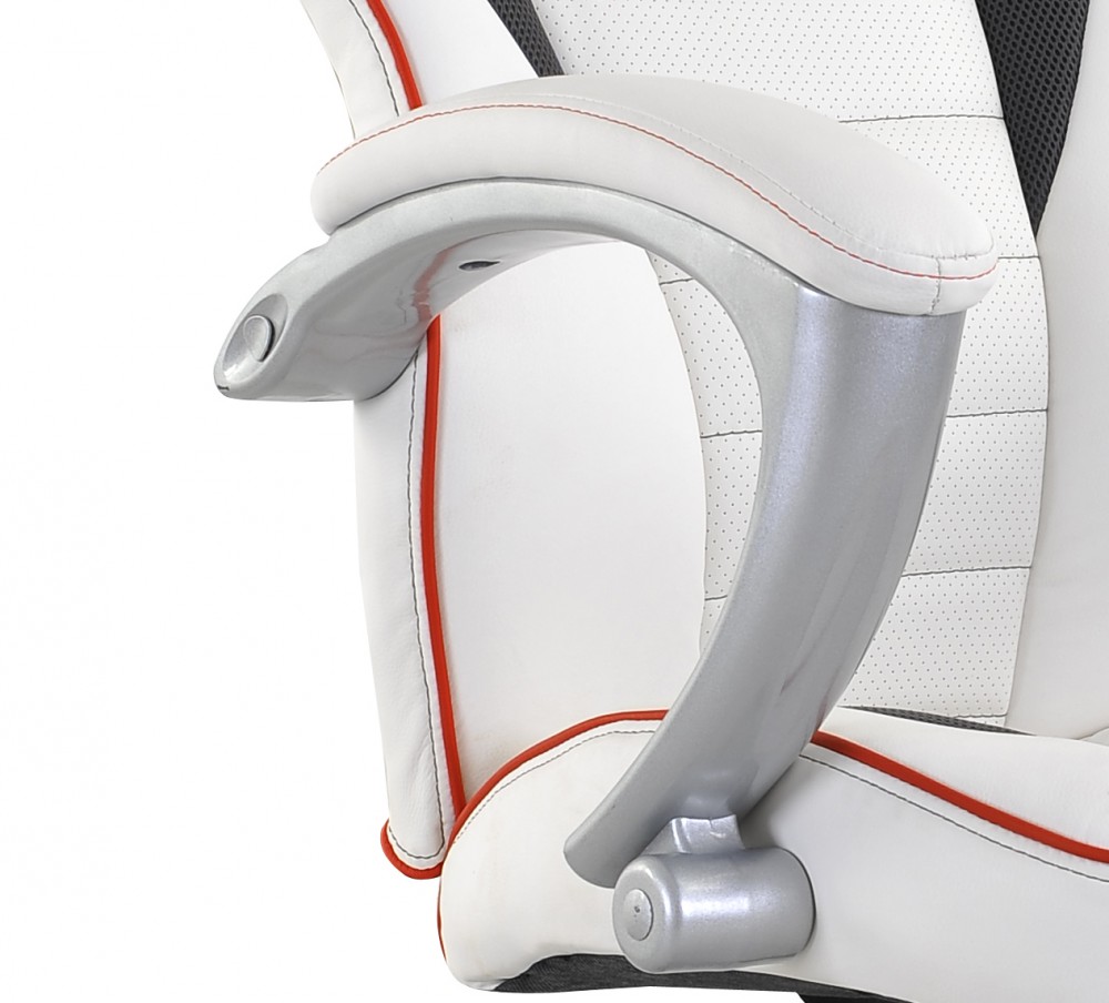 Gaming Stuhl Bürostuhl Leder TURBO weiss