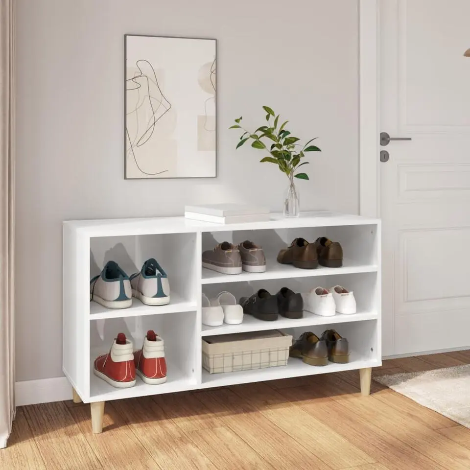 vidaXL - Schoenenrek - Wit - Bewerkt hout