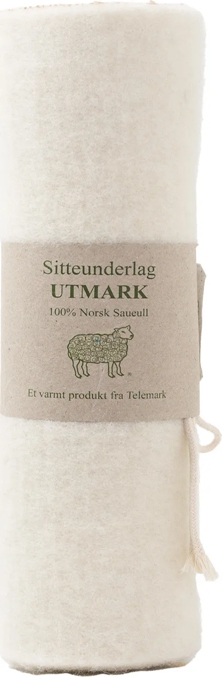 Norsk Ullsåle Sitteunderlag Utmark 30cm X 40cm Hvit