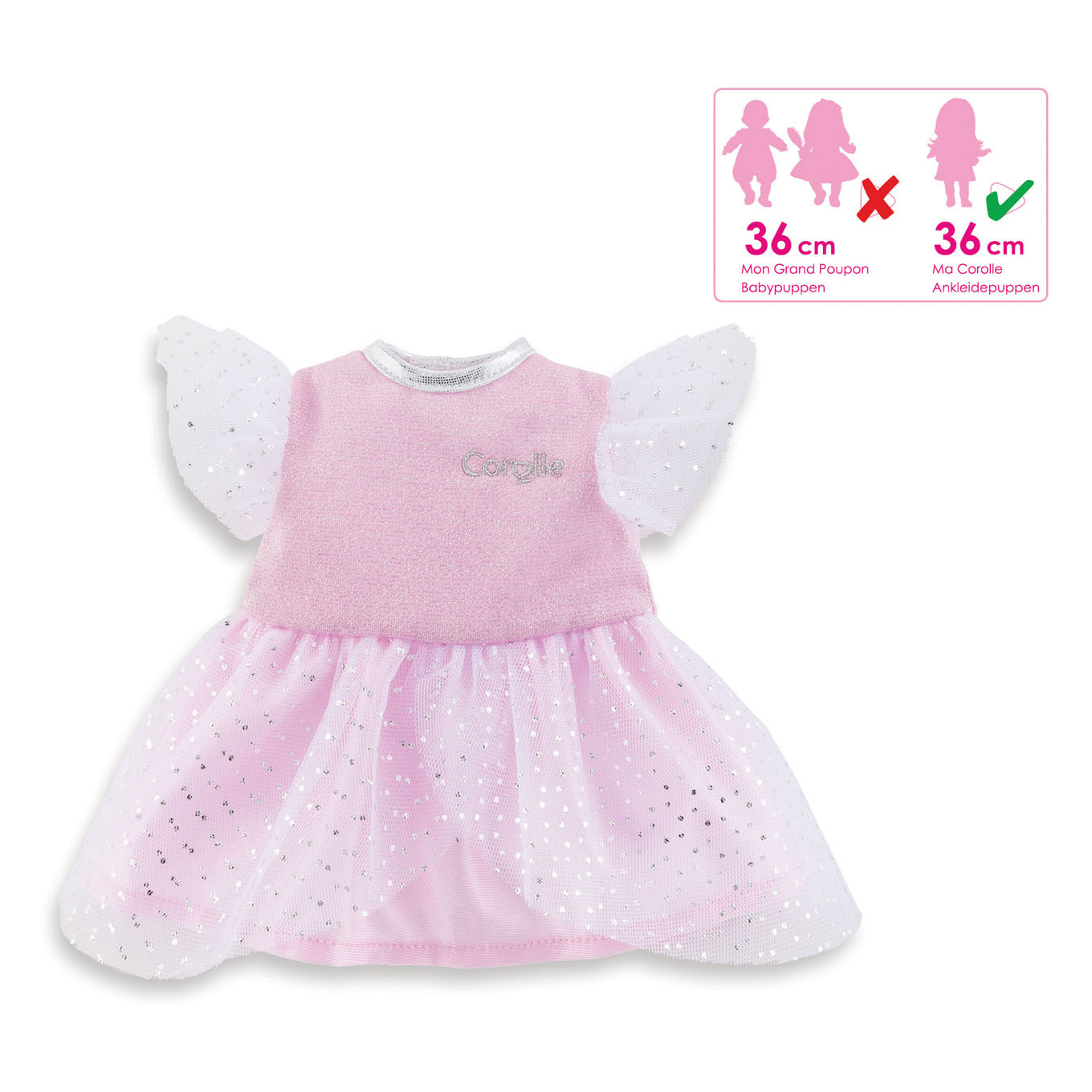Ma Corolle - Poppenjurk Roze met Glitters