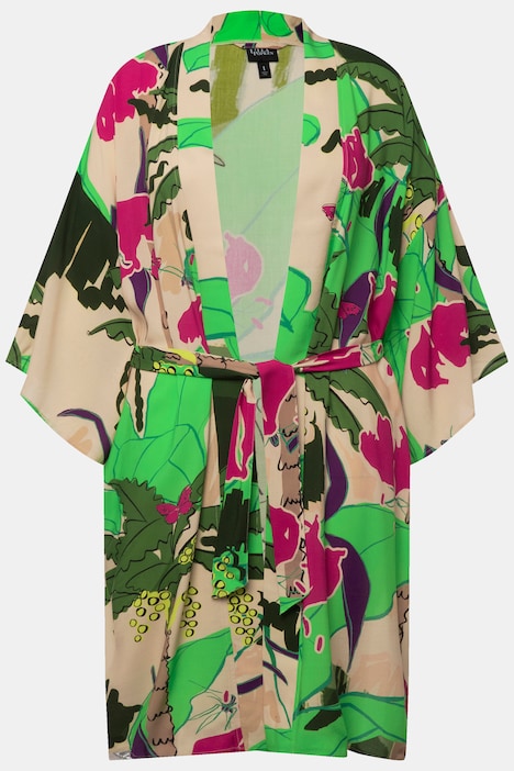 Kimono, Palmen, Bindegürtel, 3/4-Arm