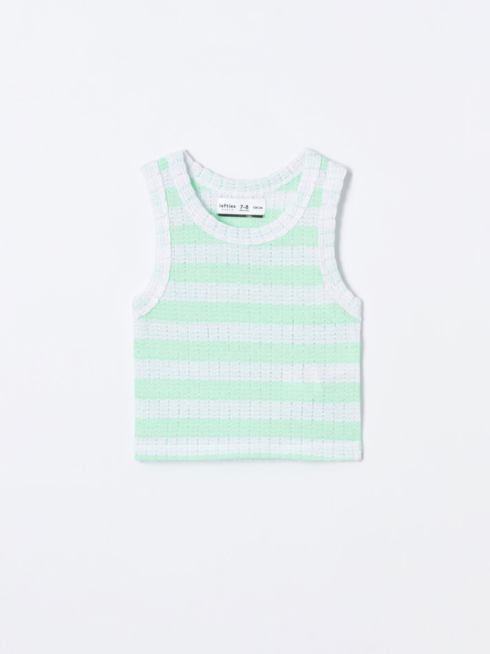 Top de malha brilhante - Verde menta claro