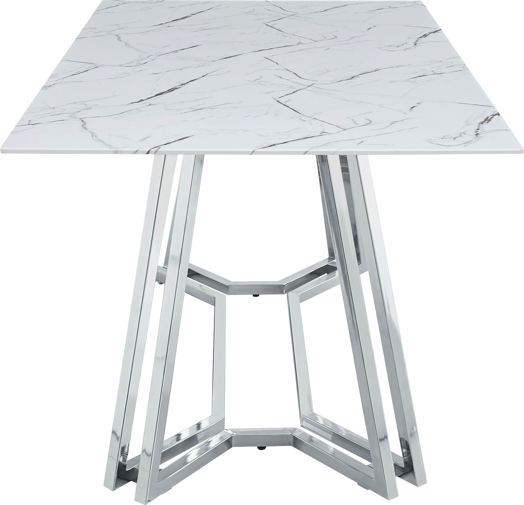 SalesFever Esstisch »Design Tisch für gemütliche Abende« Eleganz trifft Design in Marmoroptik