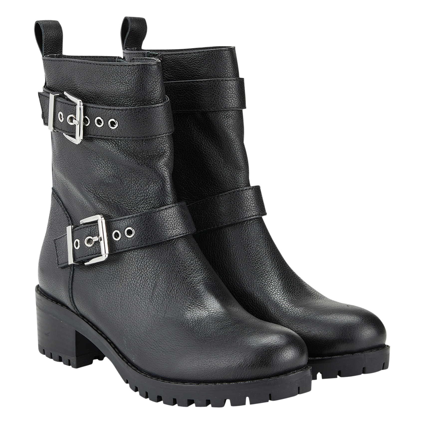 DANAE - Bottines crantées en cuir | Noir