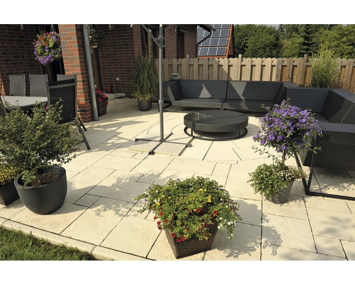 Betonnen terrasplaat Richelieu Champagne Romeins patroonset = 1,26 m²