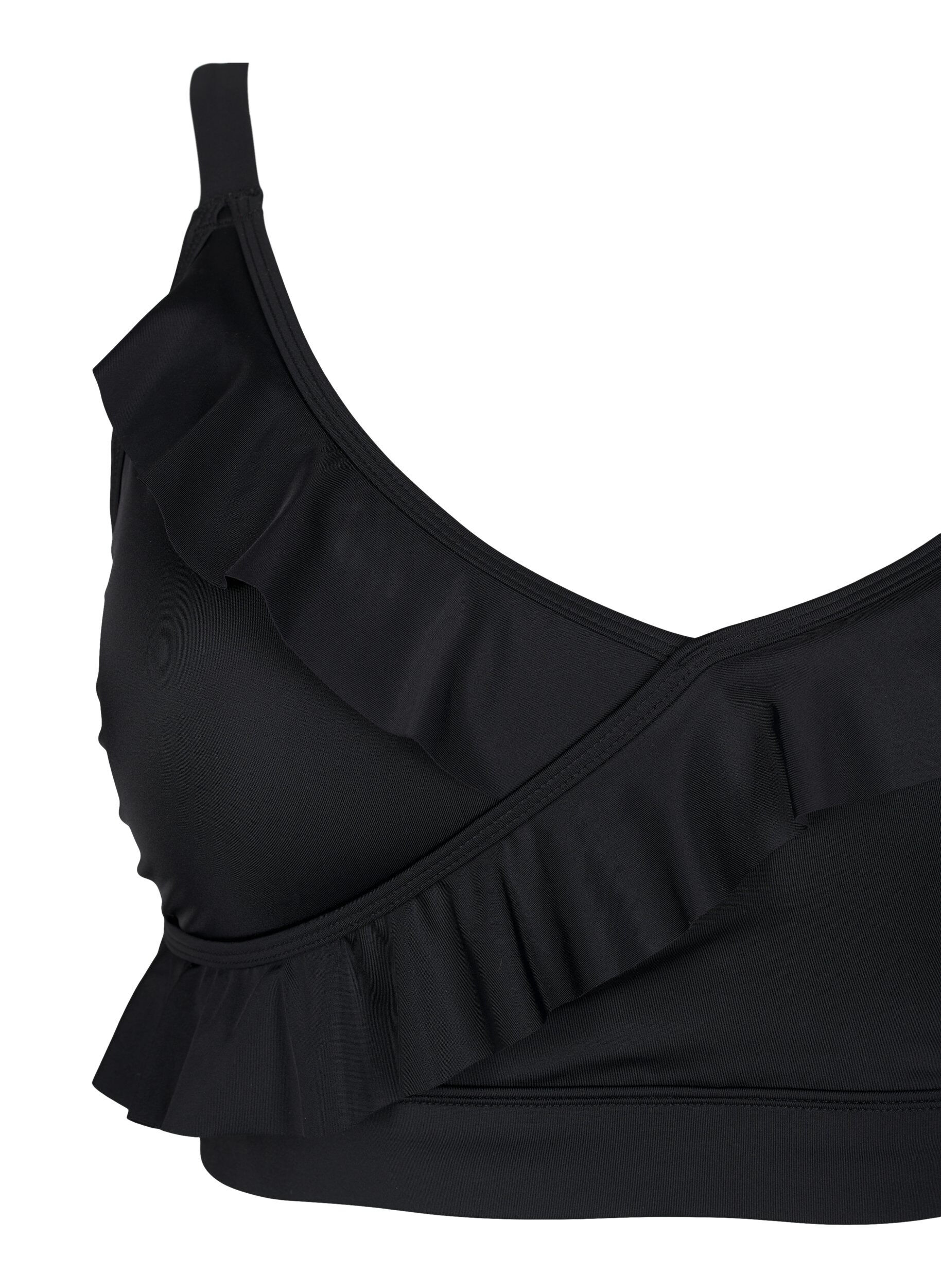 Bikini top med flæser og udtagelig indlæg
