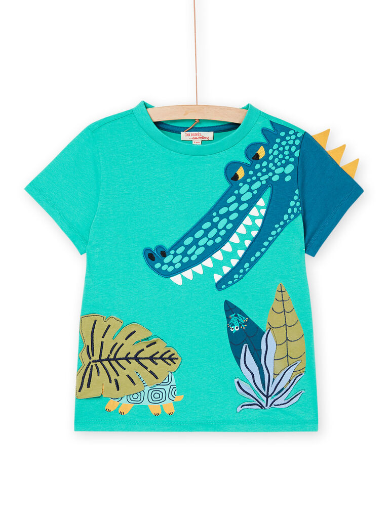 T-shirt origan à animation crocodile et tortue