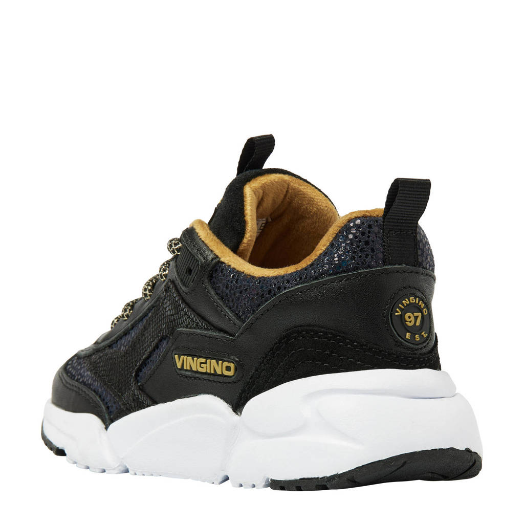 Vingino leren sneakers zwart