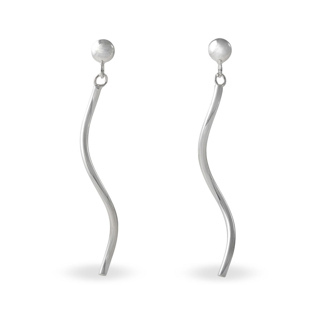 Boucles D'oreilles Pendantes Yaell Argent Blanc