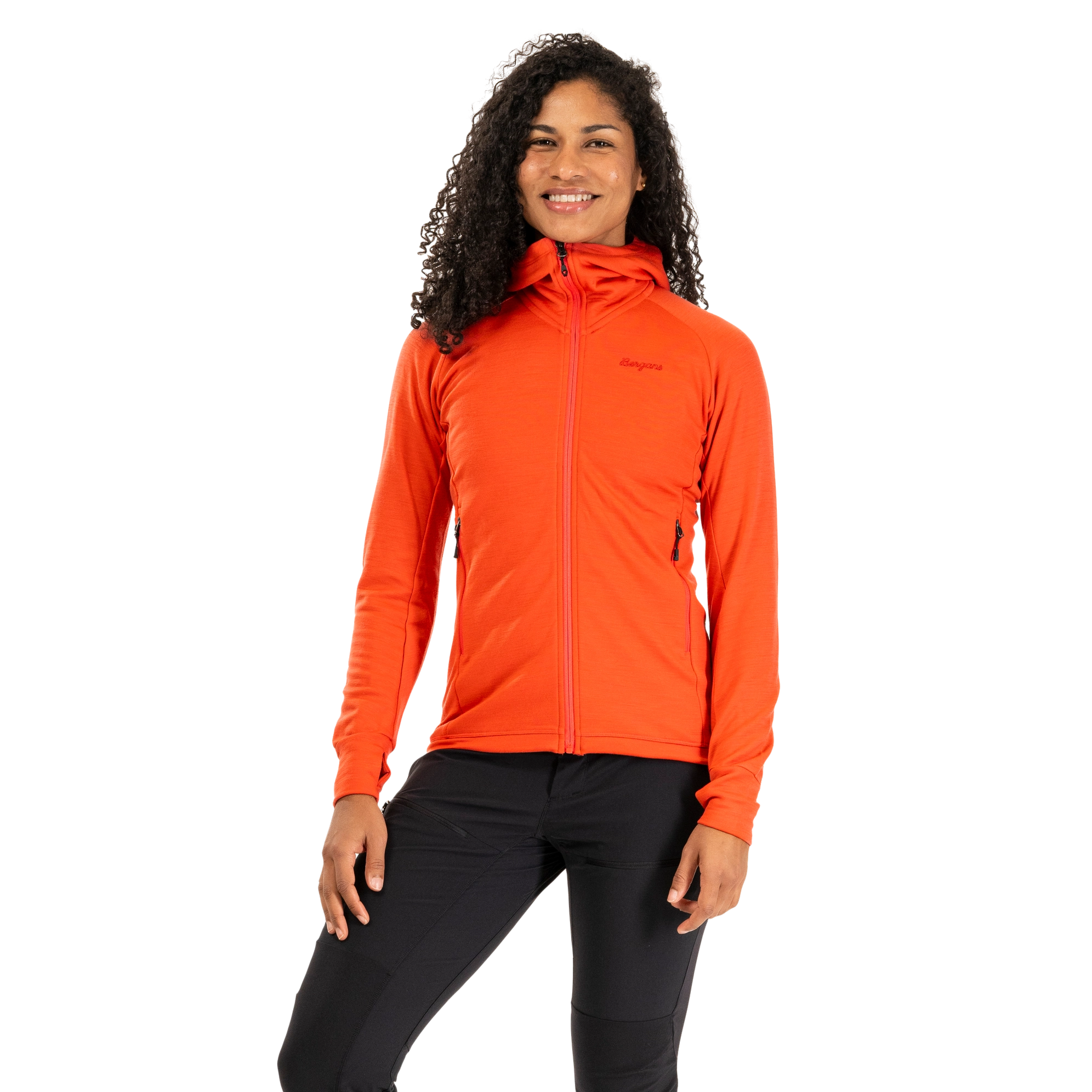 Rabot Merino Tech Midlayer Hoodie Women Peachy Red