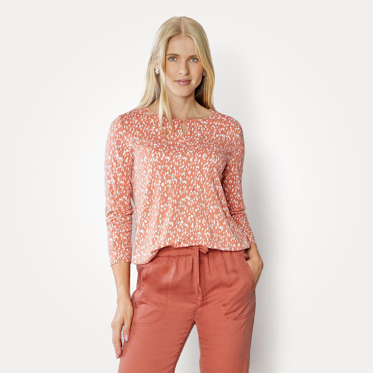 Bedruckte Bluse aus Polyester / Viscose