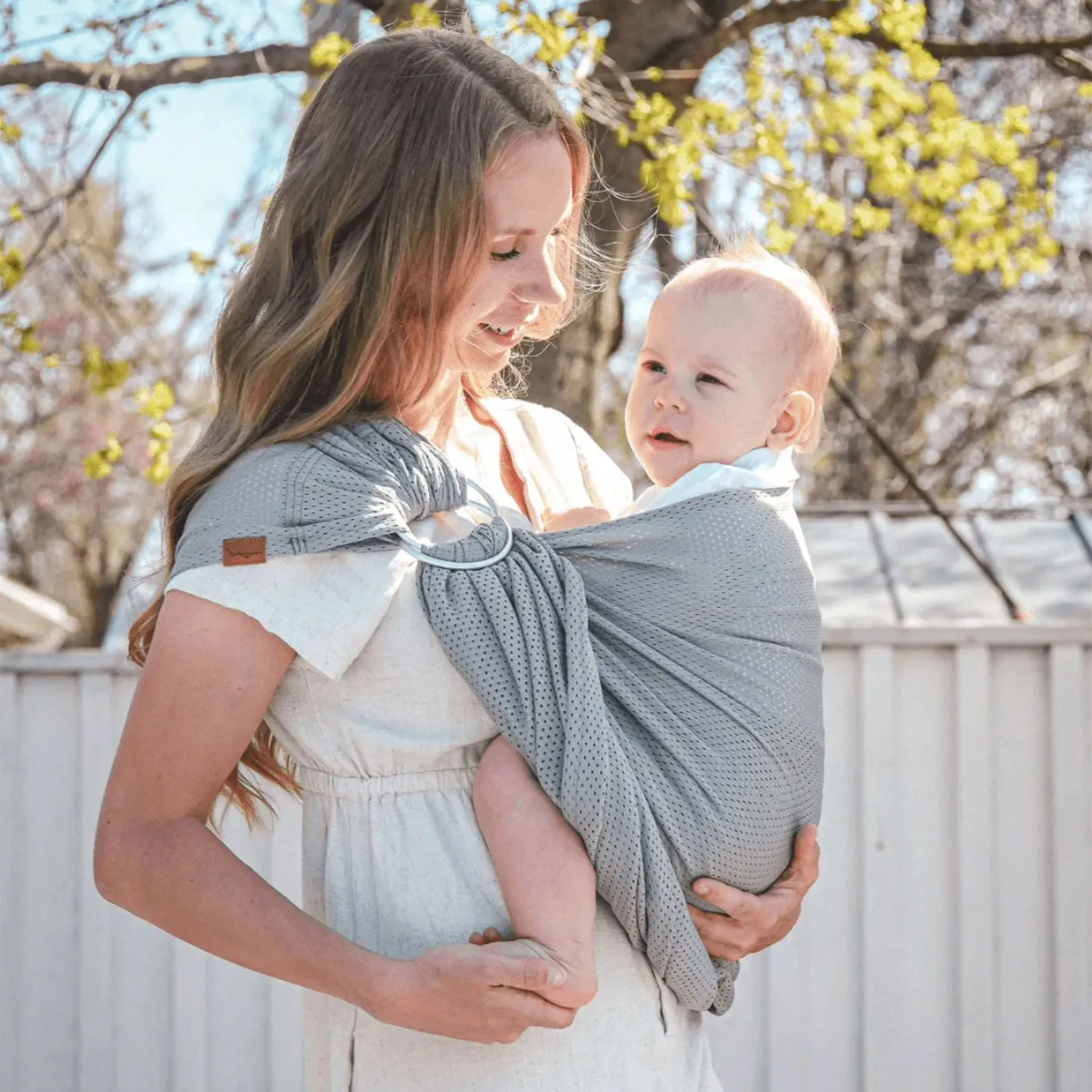 Maman Kangourou Ring-Sling d'Eau - Argent