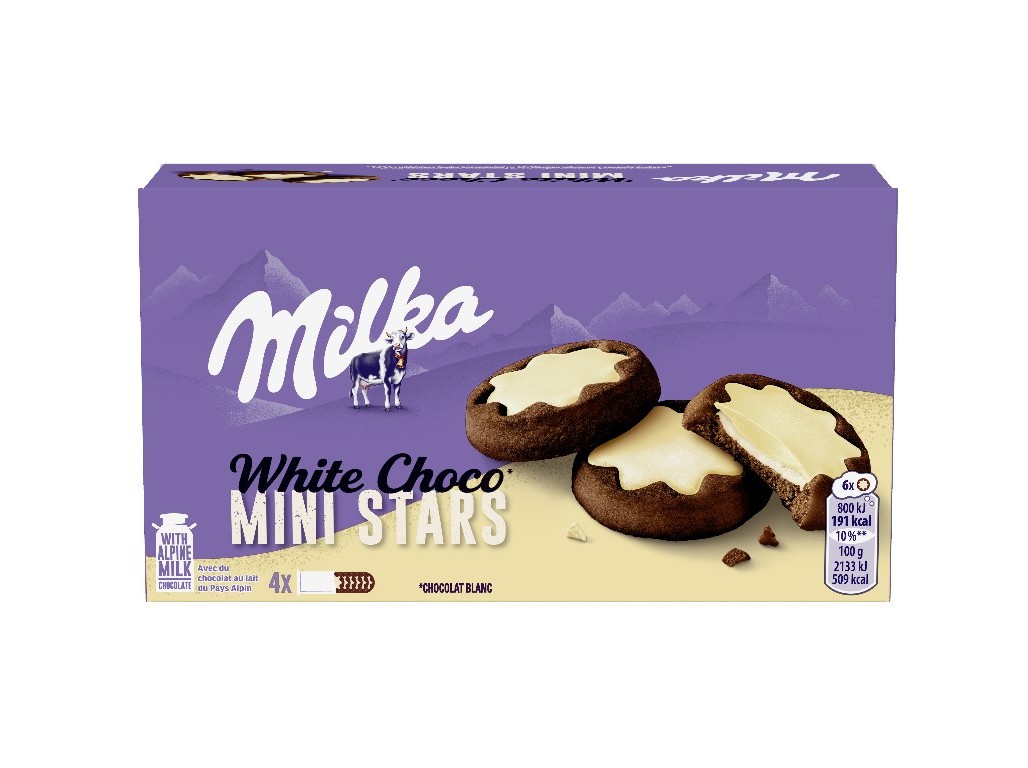 BOLACHAS CHOCOLATE MILKA CHOCO MINIS WHITE 150G