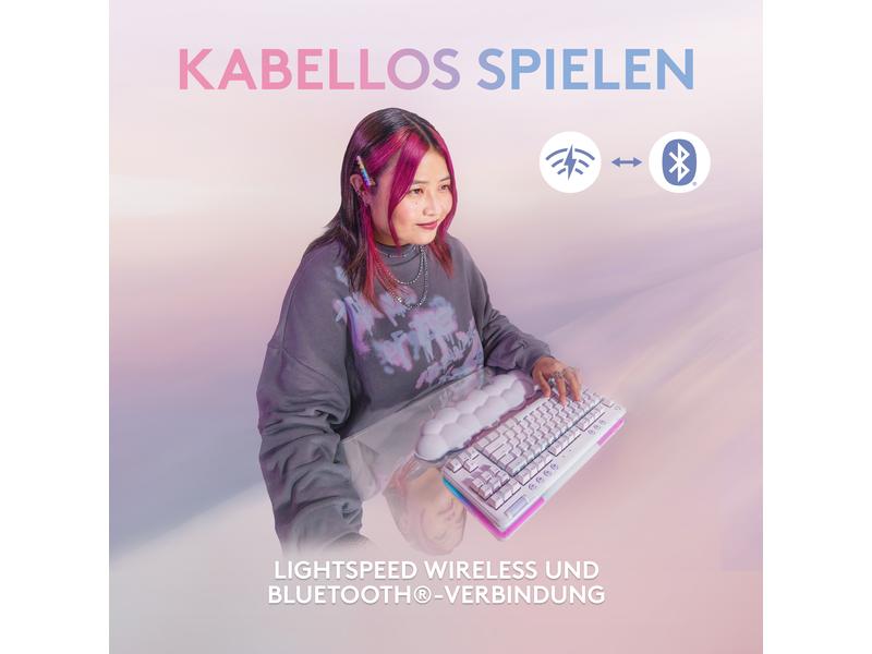 Logitech Gaming-Tastatur G715 Komfortable kabellose Gaming-Tastatur mit weicher Handgelenkauflage
