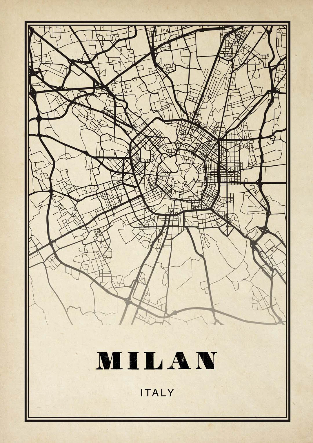 Mailand Stadt Sepia