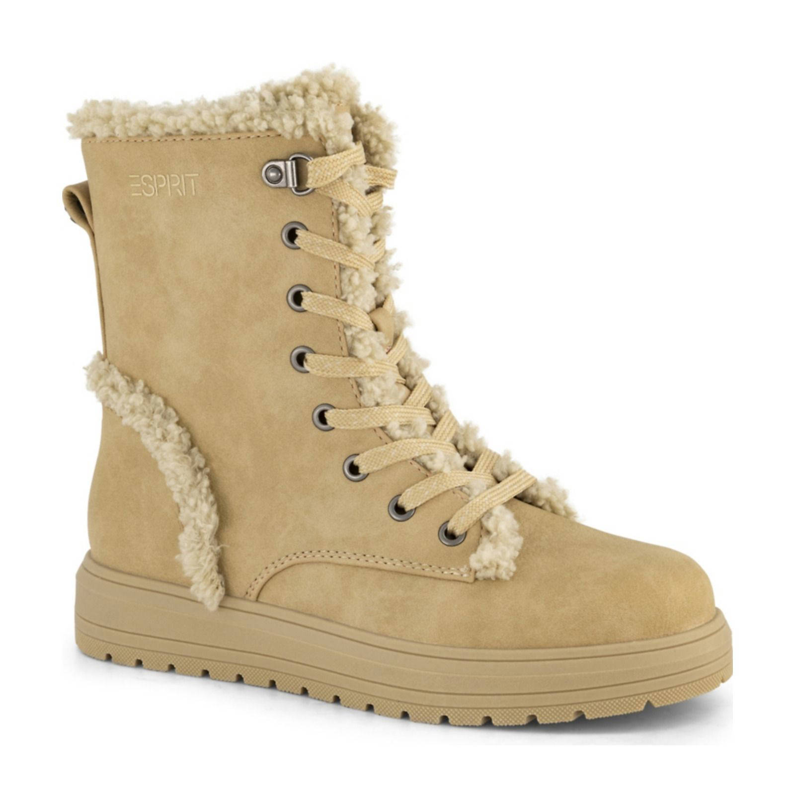 ESPRIT gevoerde veterboots beige