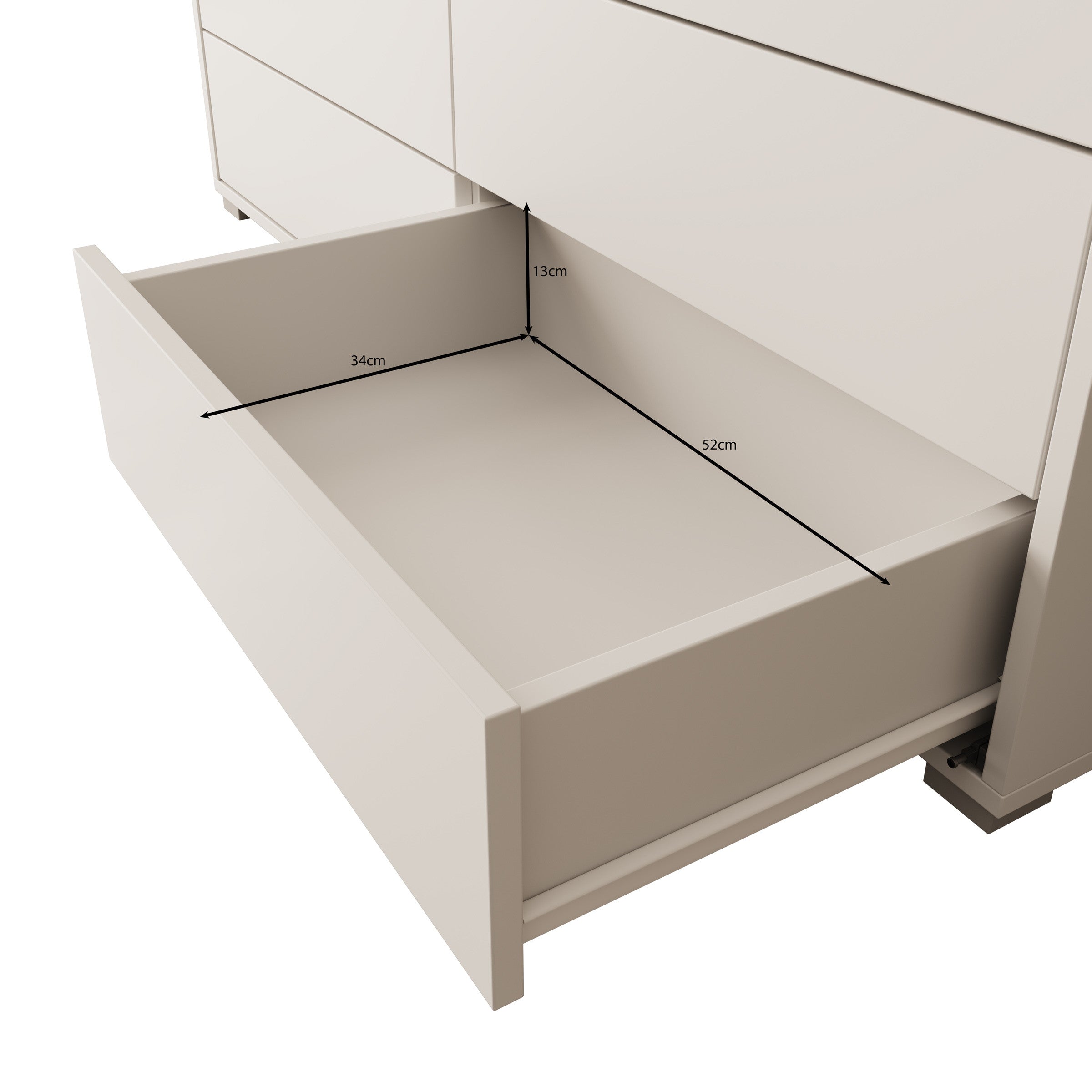 Gideon - Ladekast 8 lades - Wit - 120x41x93 cm