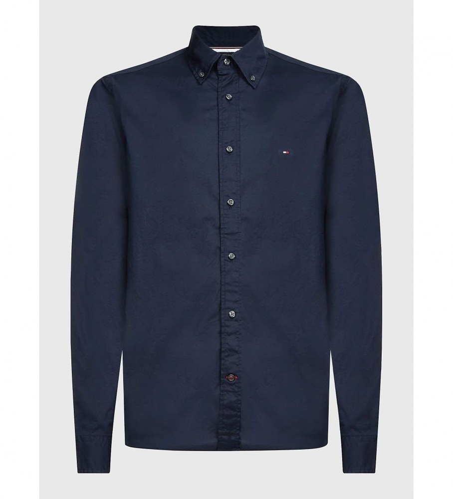 Camisa Tommy Hilfiger TH Flex de popeln de algodn marine
