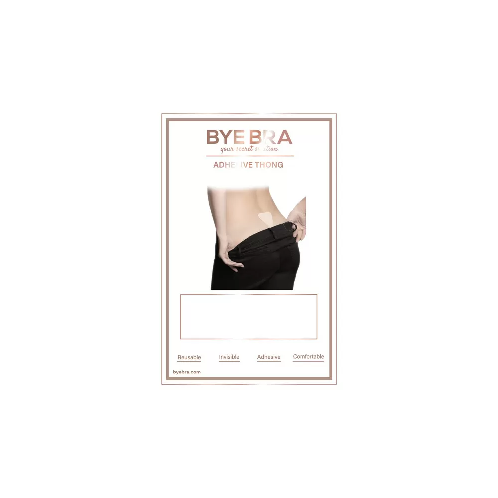 Bye Bra Adhesive Thong Lace Black - One Size