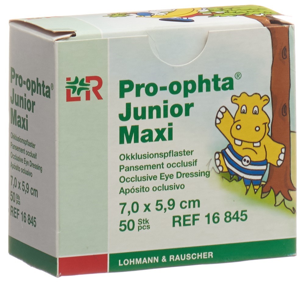 PRO OPHTA Junior Augenpflaster<br>50 Stück, maxi 7.0x5.9cm