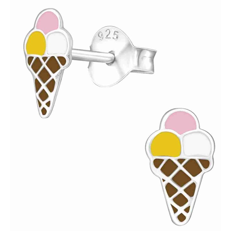Boucle d'oreille glace en argent 925/1000