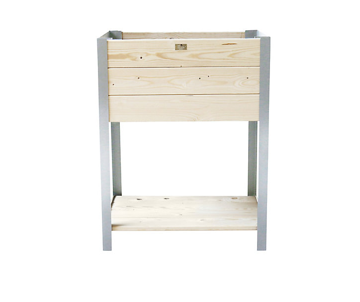 Carré potager bois et zinc galva 36 x 36 x h.72 cm