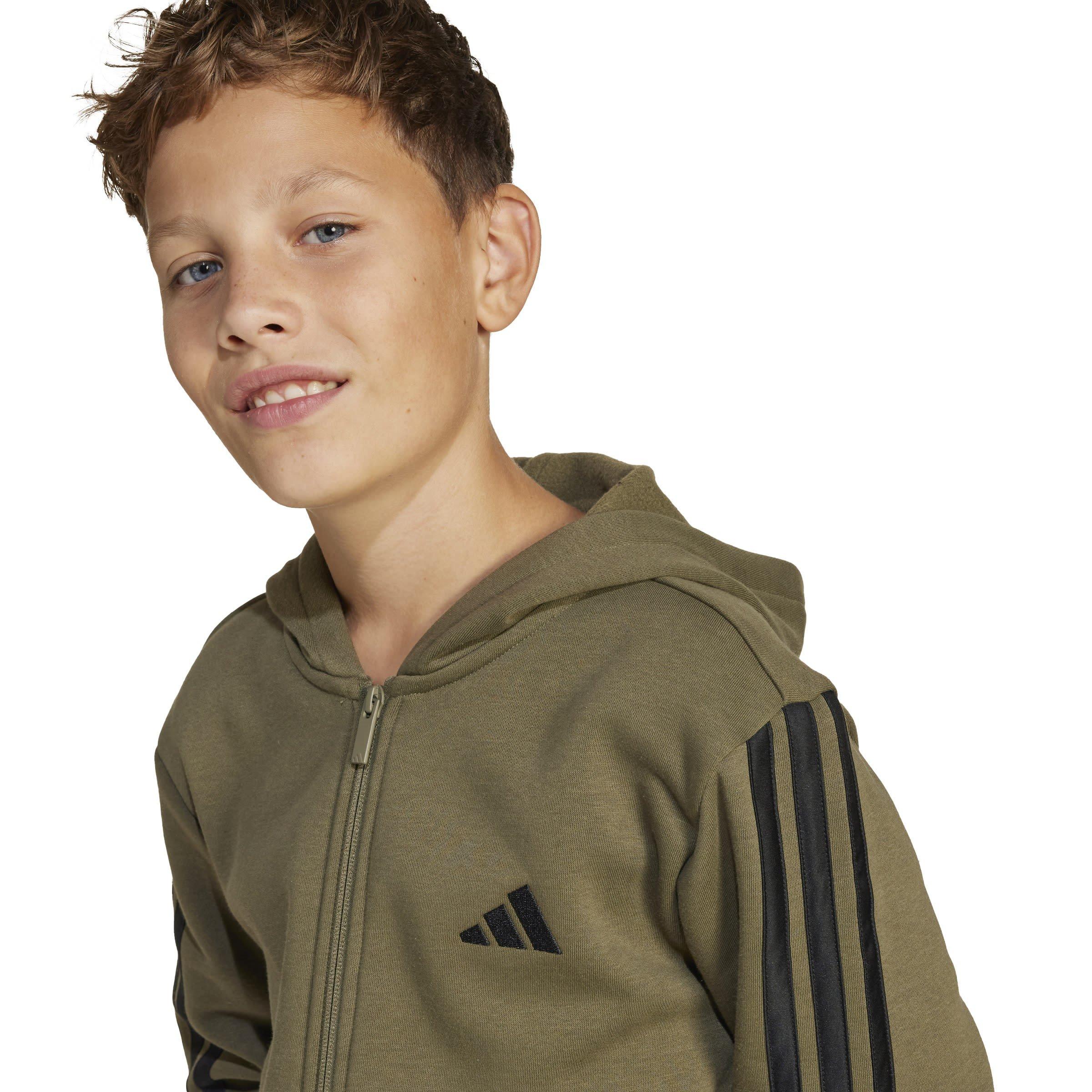 adidas 3-Stripe Essentials Full-Zip Hoodie Juniors