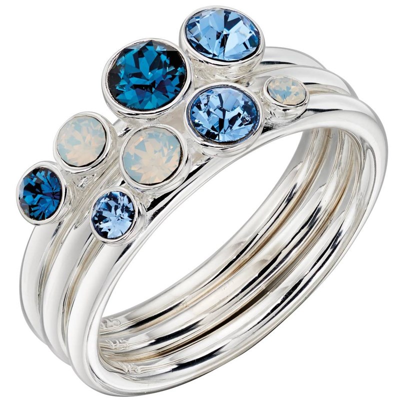Bague cristal et opale en argent 925/1000