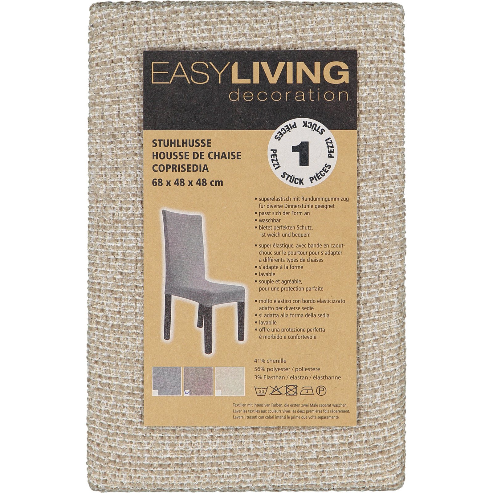 Stuhlhusse 68 x 48 x 48 cm taupe